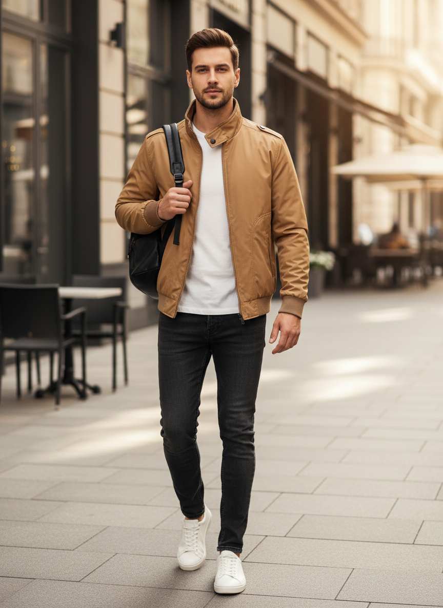 Dylan | Effortless Stand Collar Zip-Up Bomber Jacket