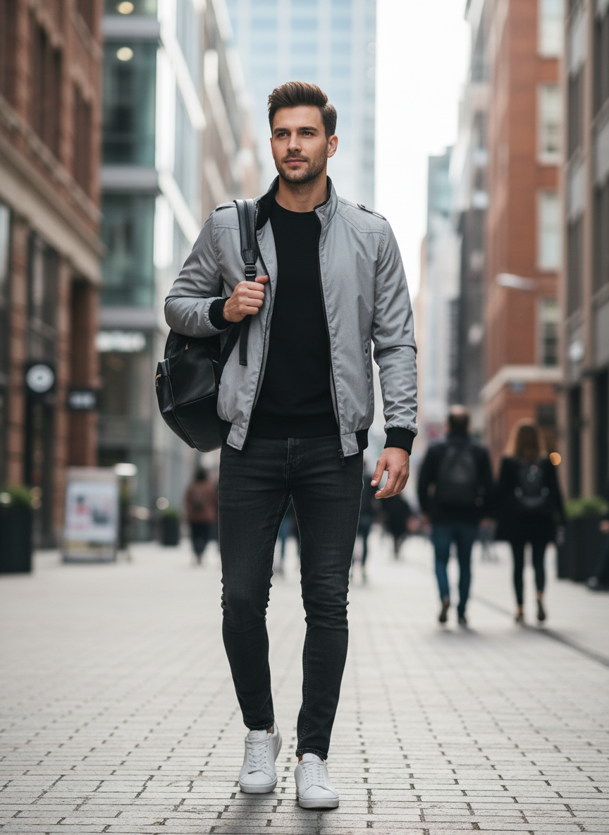 Dylan | Effortless Stand Collar Zip-Up Bomber Jacket