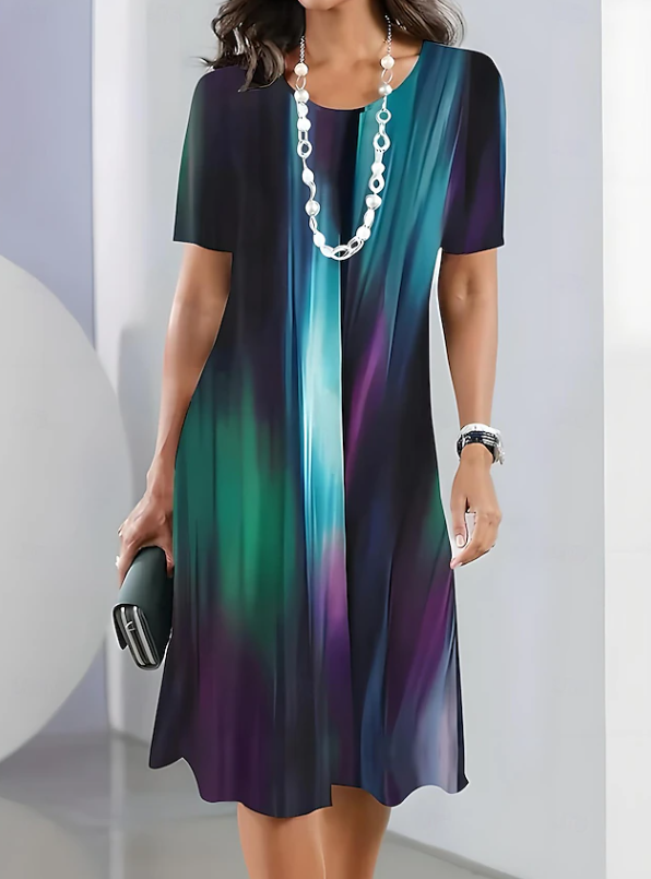 Eden | Cosy Ombre Print Party Dresses for Women Midi Dress