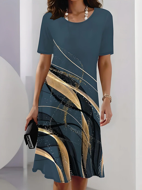 Eden | Cosy Ombre Print Party Dresses for Women Midi Dress