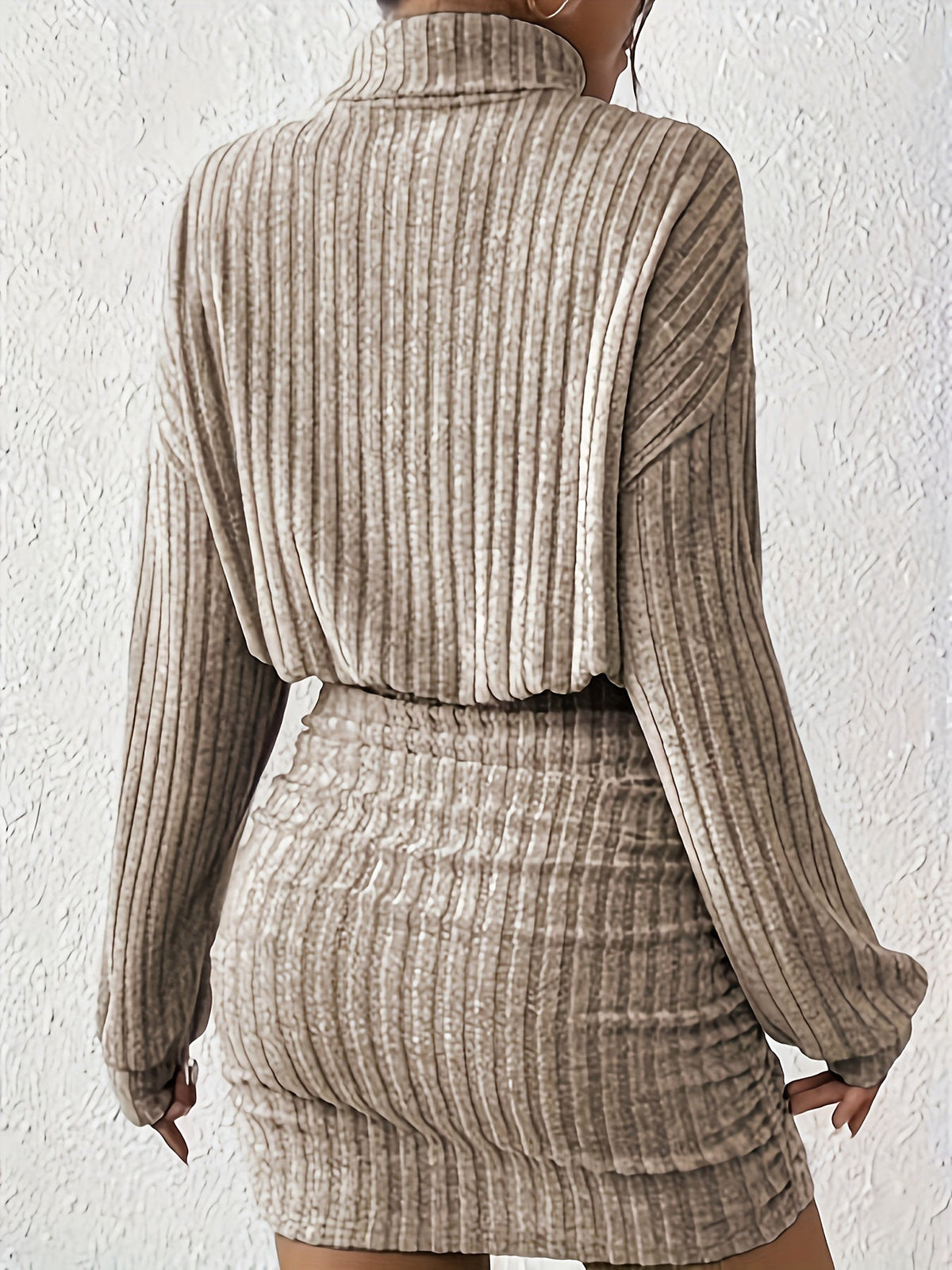 Eleanor | Chic Ribbed Knit Turtleneck Jumper Dress