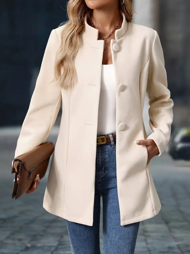 Eleanor | Chic Tailored Stand Collar Winter Coat