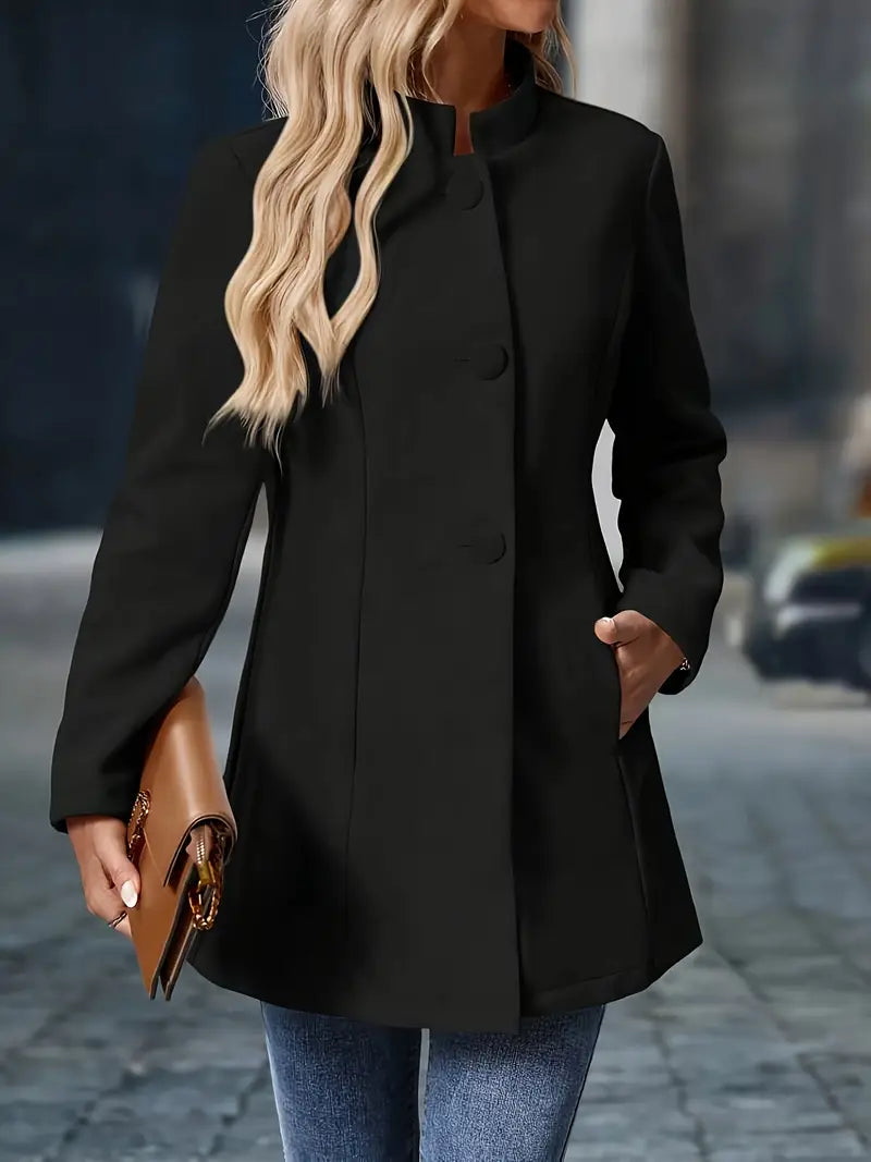 Eleanor | Chic Tailored Stand Collar Winter Coat