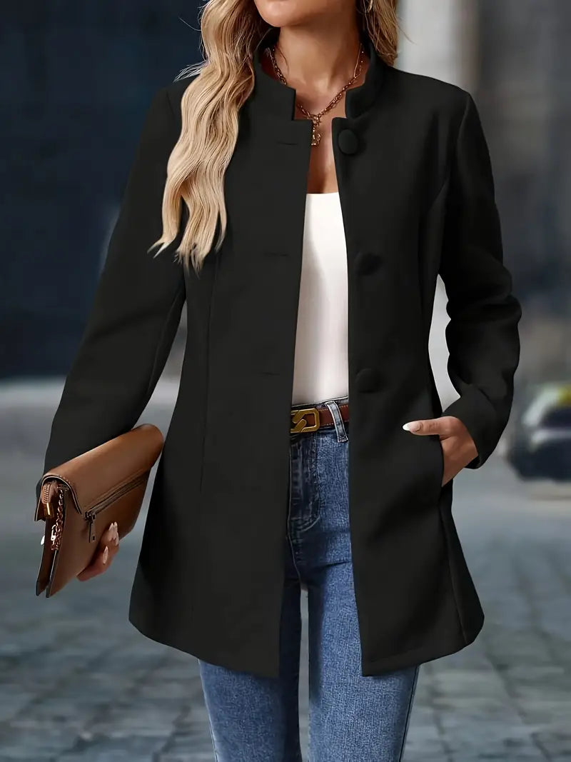 Eleanor | Chic Tailored Stand Collar Winter Coat