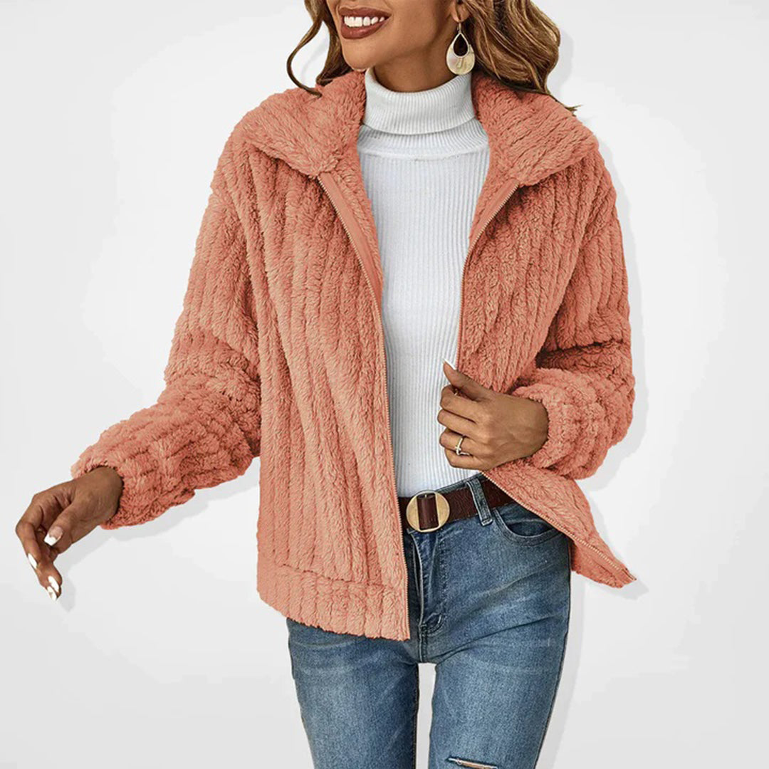 Eleanor | Effortless Textured Fleece Hoodie Jacket
