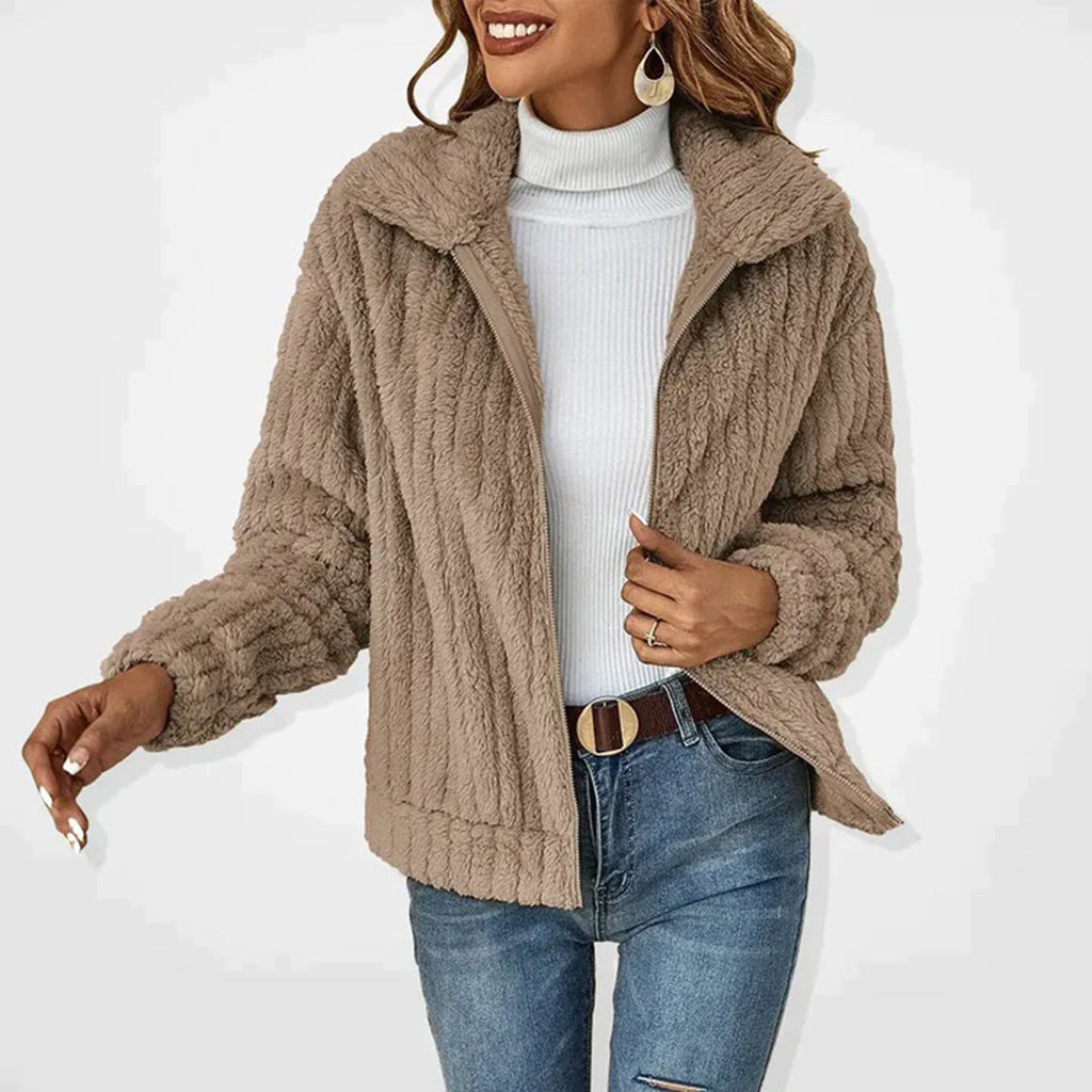 Eleanor | Effortless Textured Fleece Hoodie Jacket