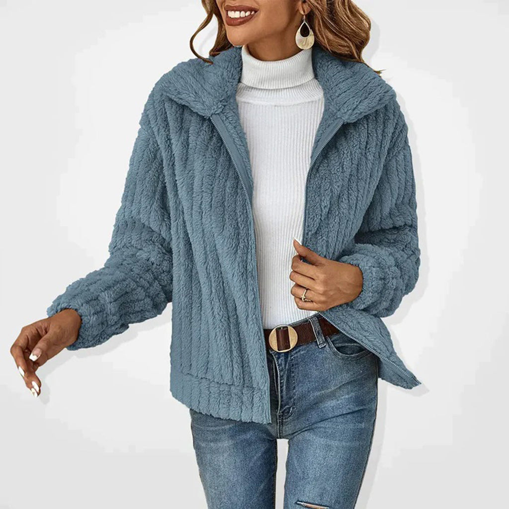 Eleanor | Effortless Textured Fleece Hoodie Jacket