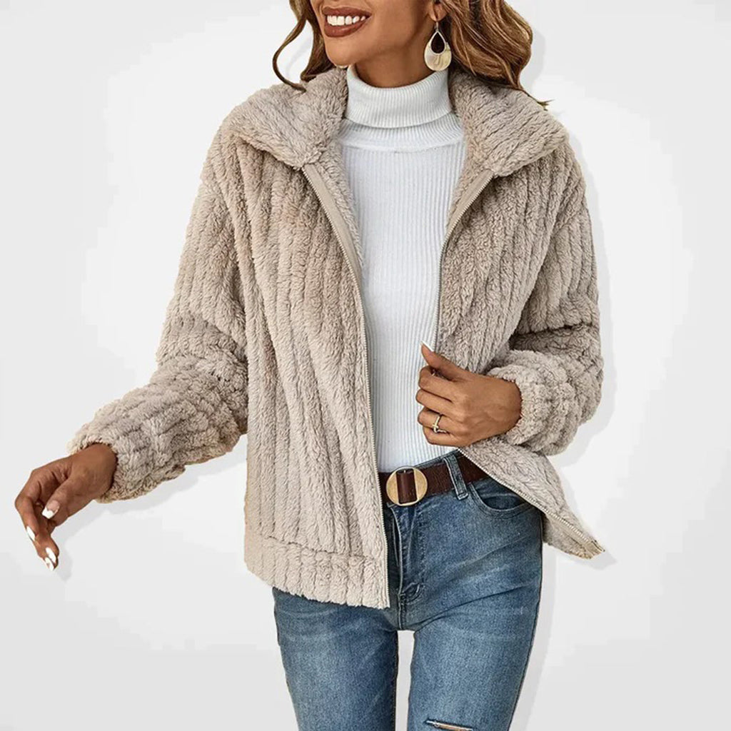 Eleanor | Effortless Textured Fleece Hoodie Jacket