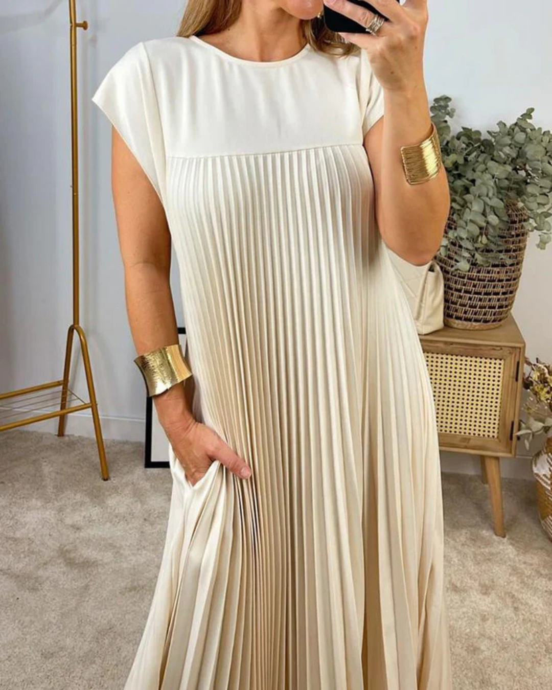 Elena | Elegant Pleated Black Tie Dress Maxi