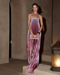 Elena | Elegant Strapless Pleated Black Tie Dress