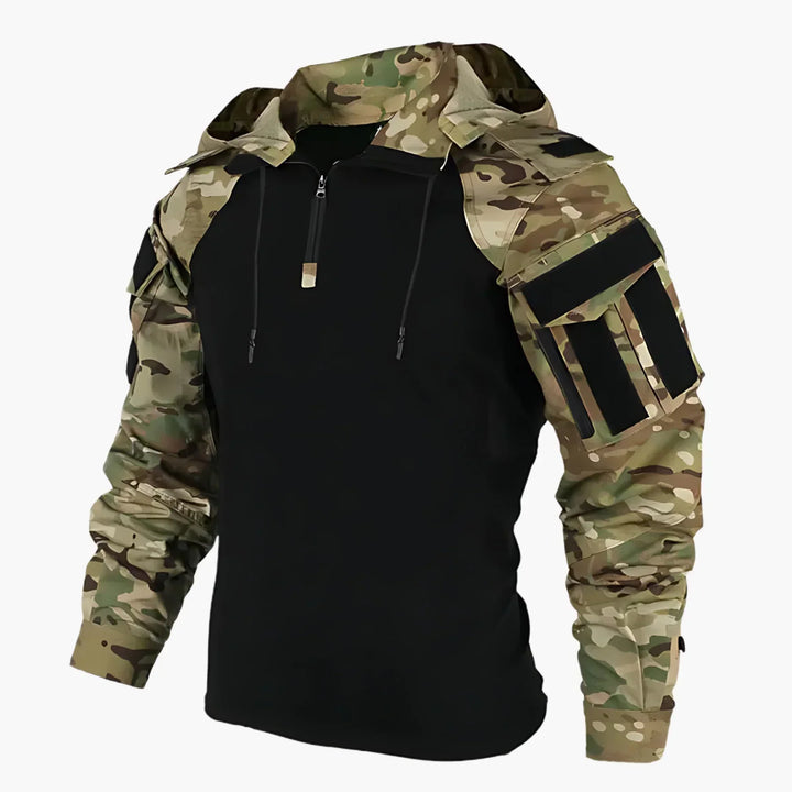 Elijah | Camouflage Quarter Zip Tactical Mens Hoodie