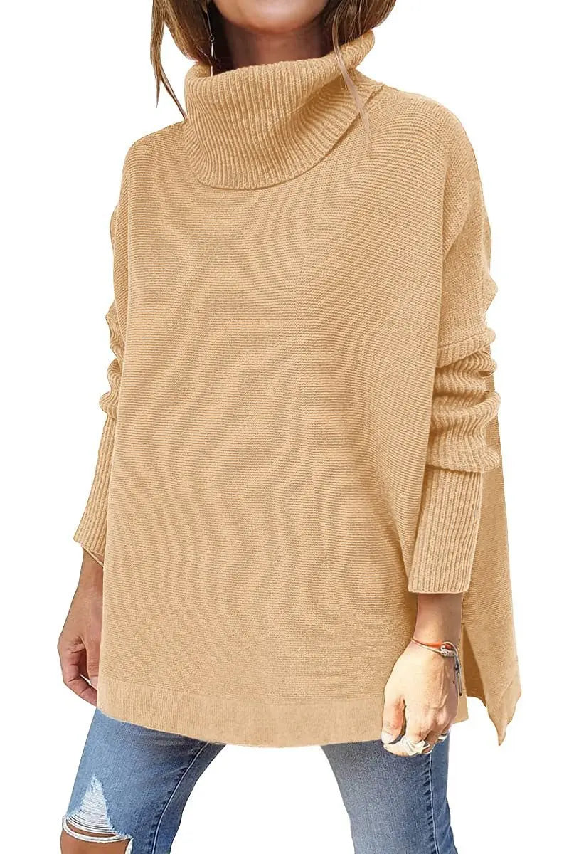 Eliza | Oversized Longline Knitted Roll Neck Jumper