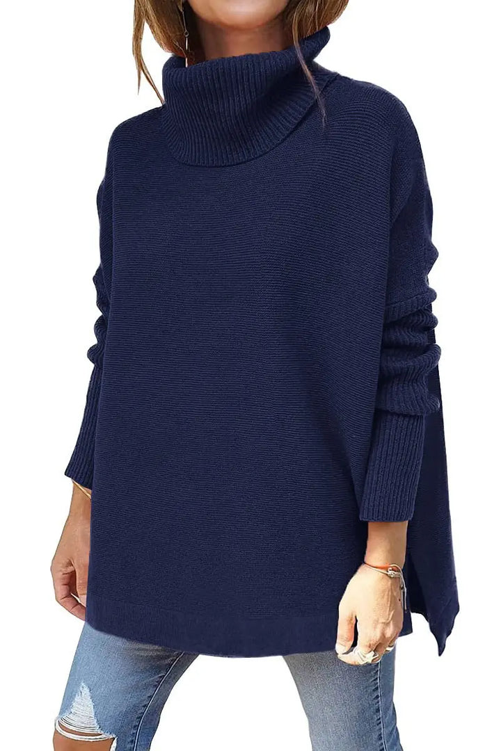 Eliza | Oversized Longline Knitted Roll Neck Jumper