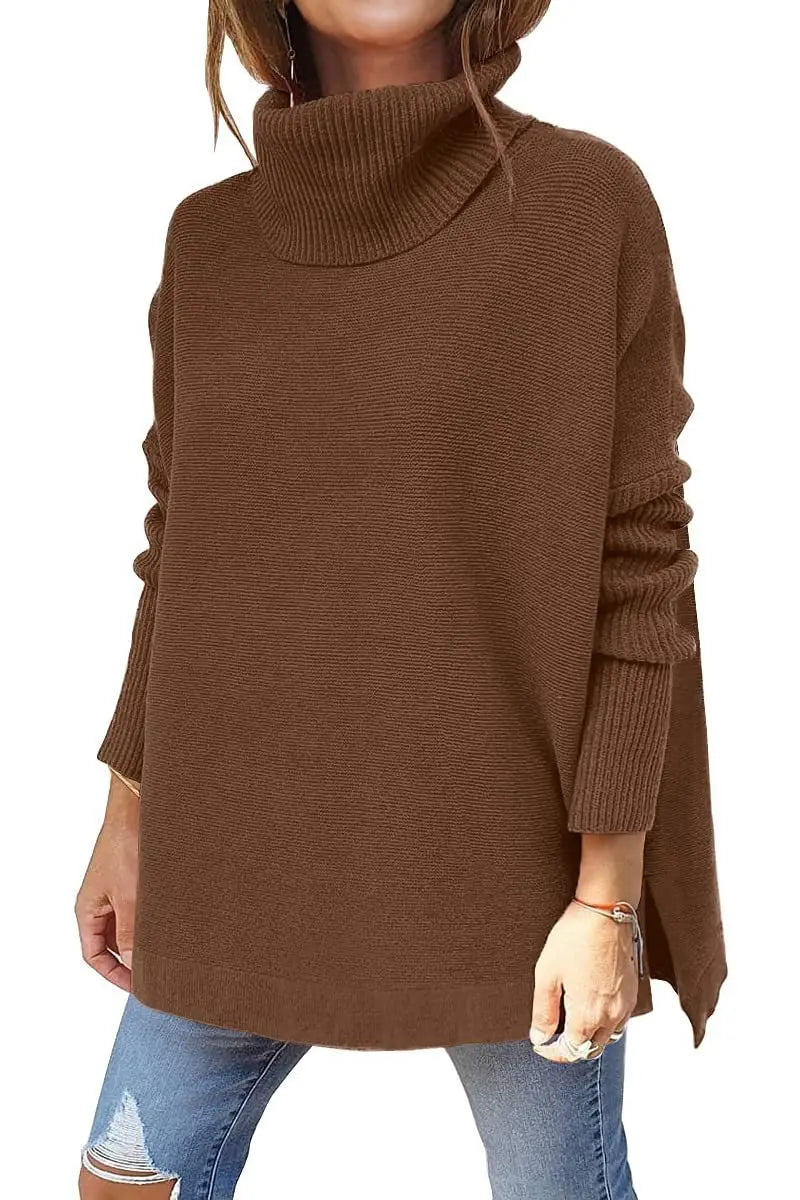 Eliza | Oversized Longline Knitted Roll Neck Jumper