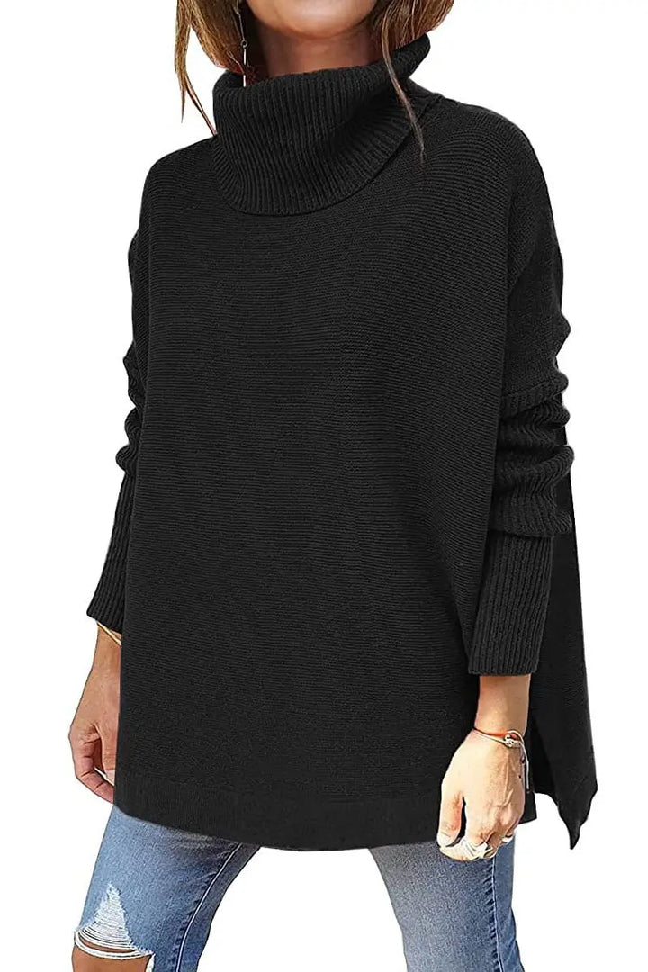 Eliza | Oversized Longline Knitted Roll Neck Jumper