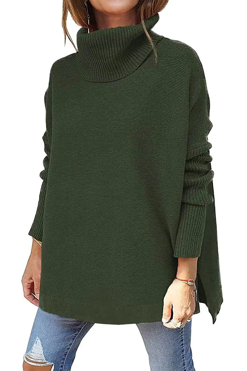 Eliza | Oversized Longline Knitted Roll Neck Jumper
