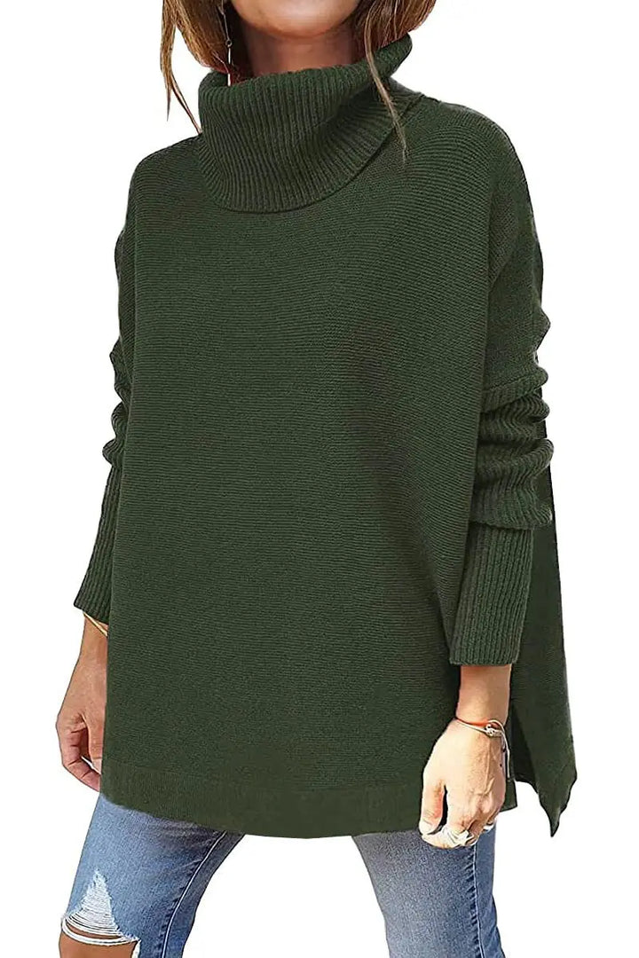 Eliza | Oversized Longline Knitted Roll Neck Jumper