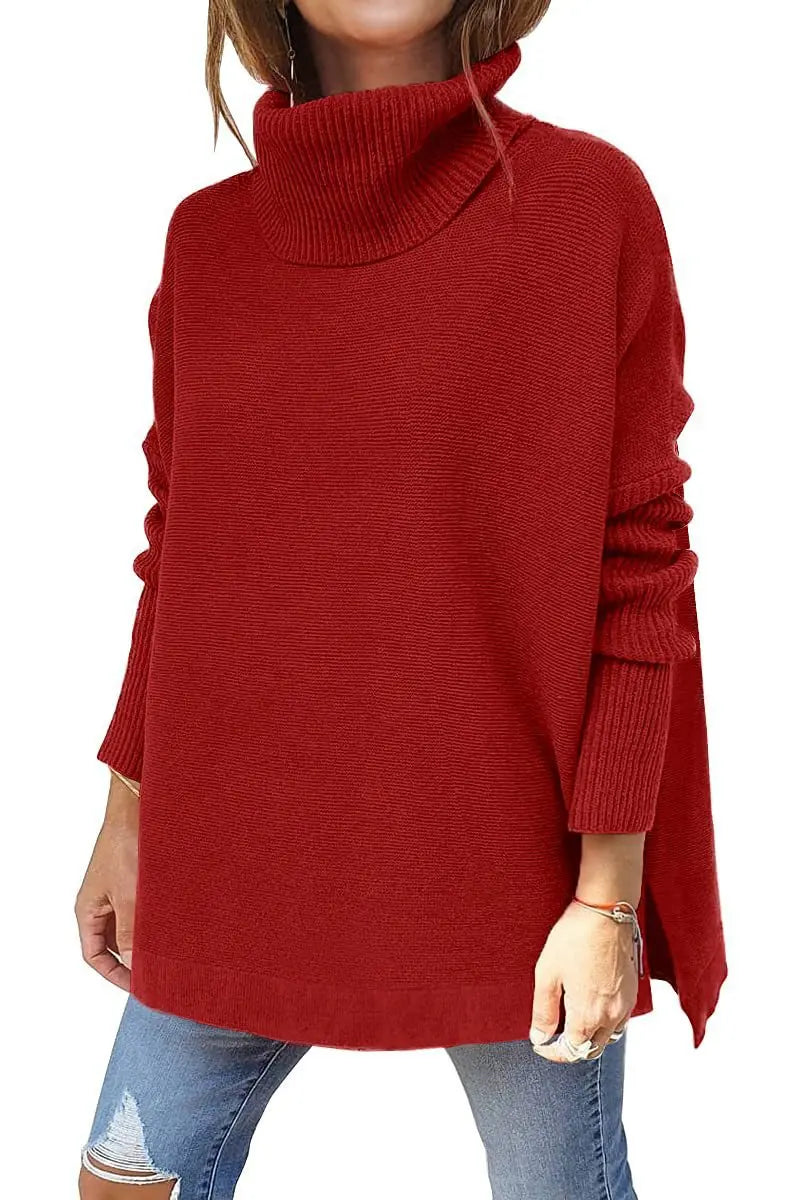 Eliza | Oversized Longline Knitted Roll Neck Jumper