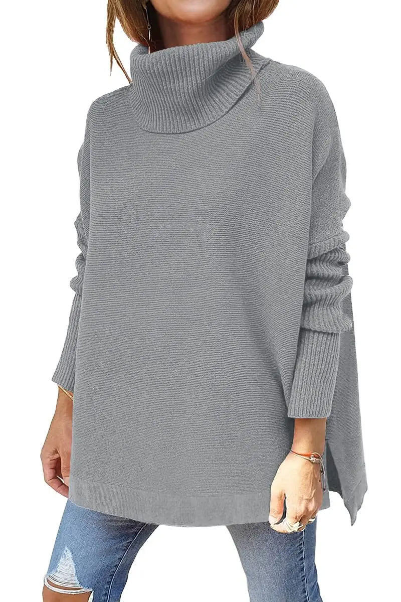 Eliza | Oversized Longline Knitted Roll Neck Jumper