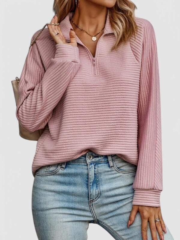 Eliza | Ribbed Quarter-Zip Knitted Jumper
