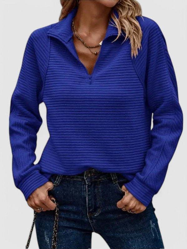 Eliza | Ribbed Quarter-Zip Knitted Jumper