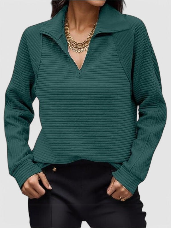 Eliza | Ribbed Quarter-Zip Knitted Jumper