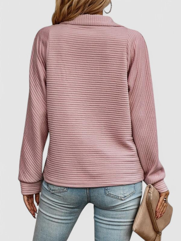 Eliza | Ribbed Quarter-Zip Knitted Jumper