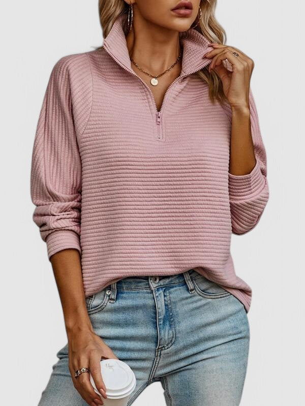 Eliza | Ribbed Quarter-Zip Knitted Jumper