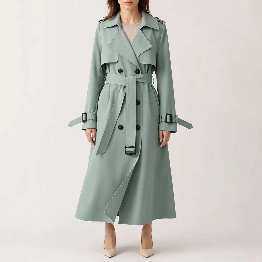 Elizabeth | Graceful Double-Breasted Belted Trench Long Jacket