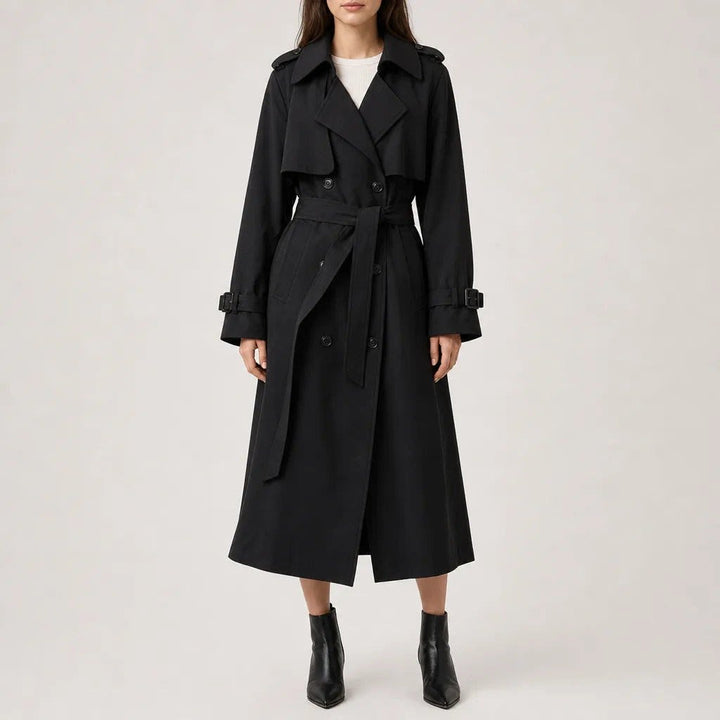 Elizabeth | Graceful Double-Breasted Belted Trench Long Jacket