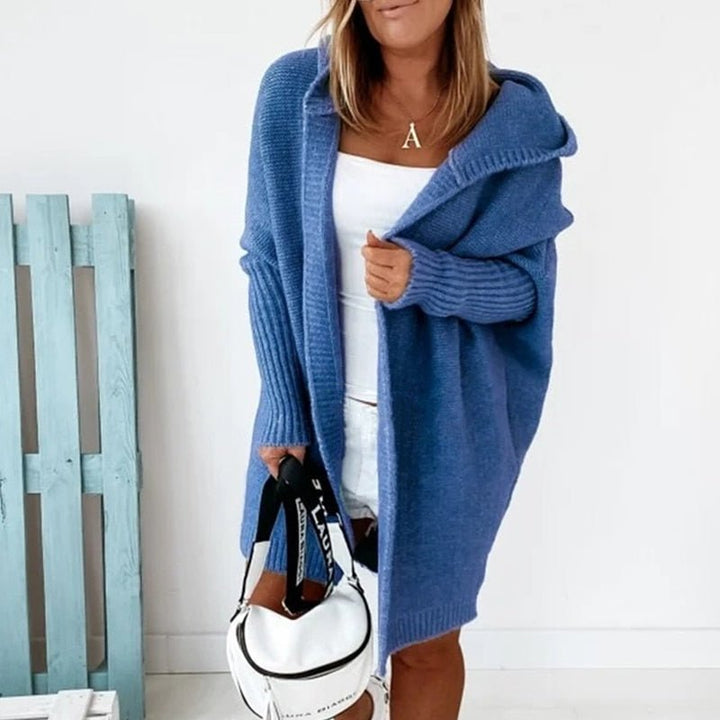 Elizabeth | Sophisticated Chunky Knit Open Front Hoodie Cardigan