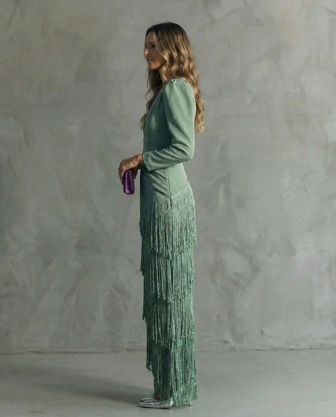 Ella | Graceful Fringe V-Neck Cocktail Party Dress