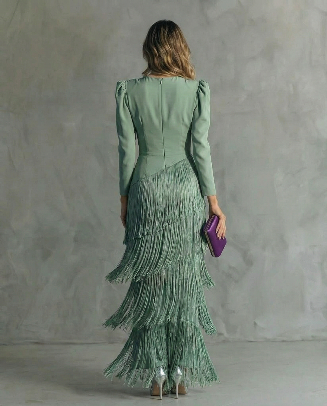 Ella | Graceful Fringe V-Neck Cocktail Party Dress