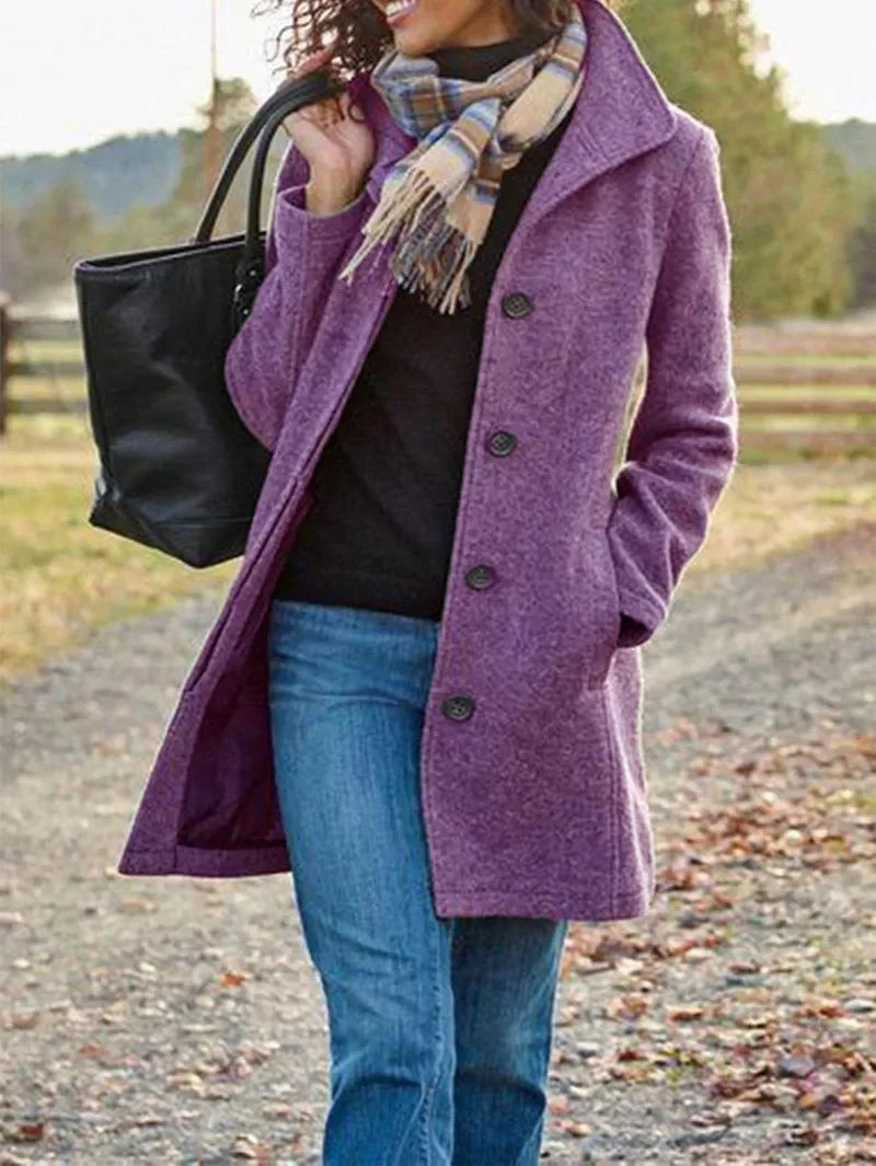 Ellie | Classic Single-Breasted Mid-Length Winter Coat