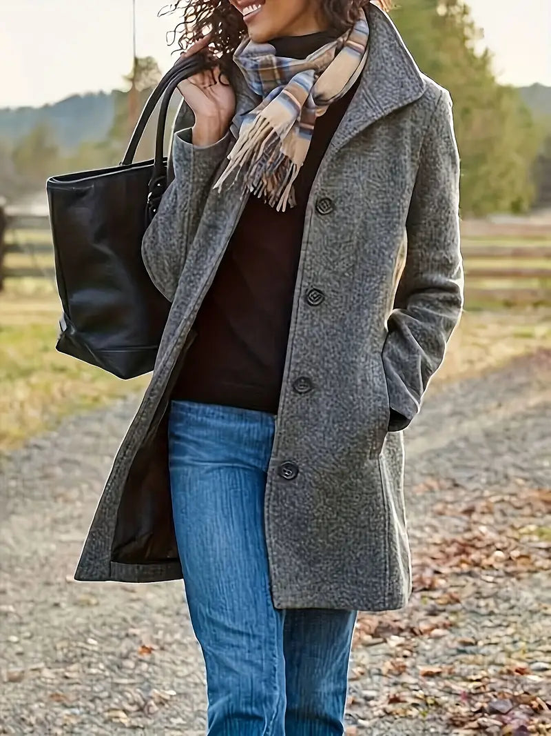 Ellie | Classic Single-Breasted Mid-Length Winter Coat