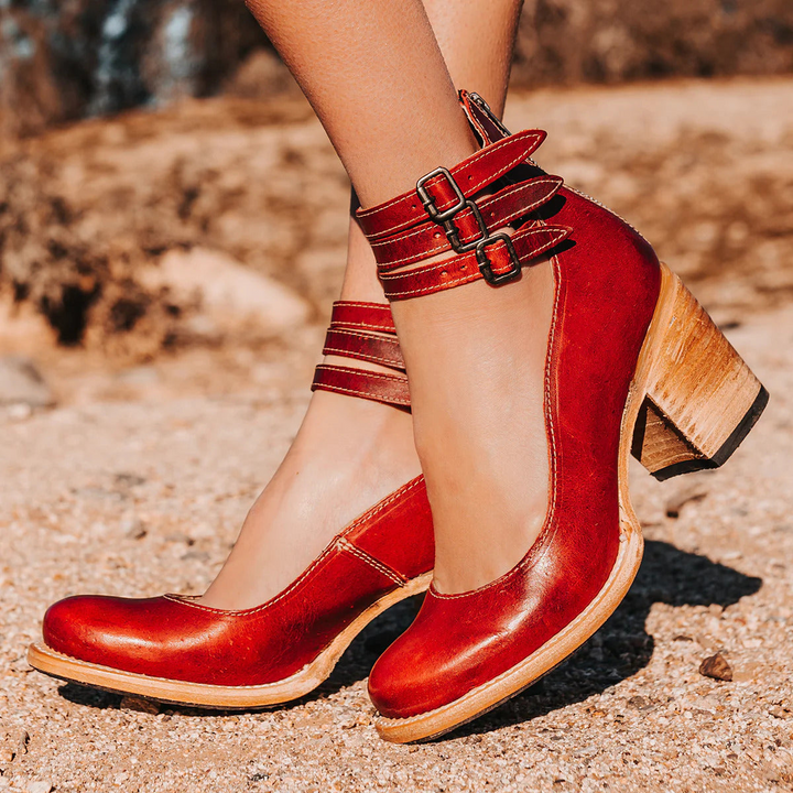 Ellie | Refined Cut-Out Block Heel Ankle Boots