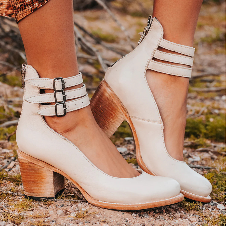 Ellie | Refined Cut-Out Block Heel Ankle Boots