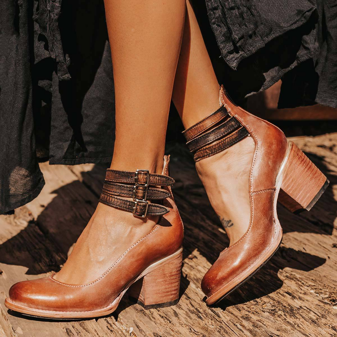 Ellie | Refined Cut-Out Block Heel Ankle Boots