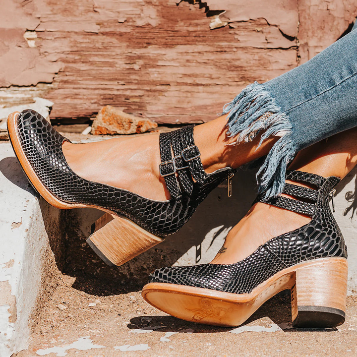 Ellie | Refined Cut-Out Block Heel Ankle Boots