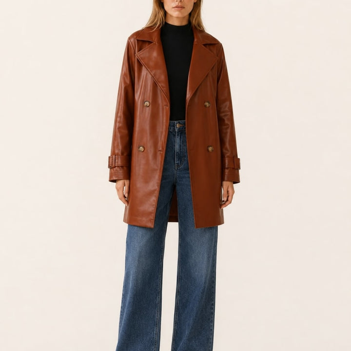 Ellie | Stylish Double Breasted Long Trench Jacket