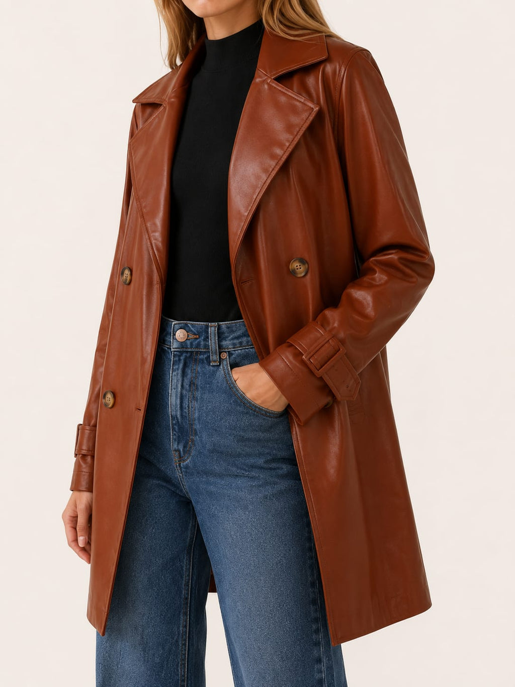 Ellie | Stylish Double Breasted Long Trench Jacket