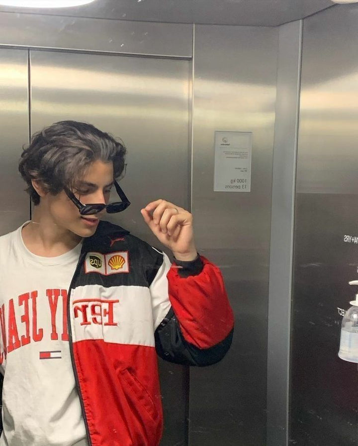 Elliot | Vintage Racing Mens Bomber Jacket with Patches