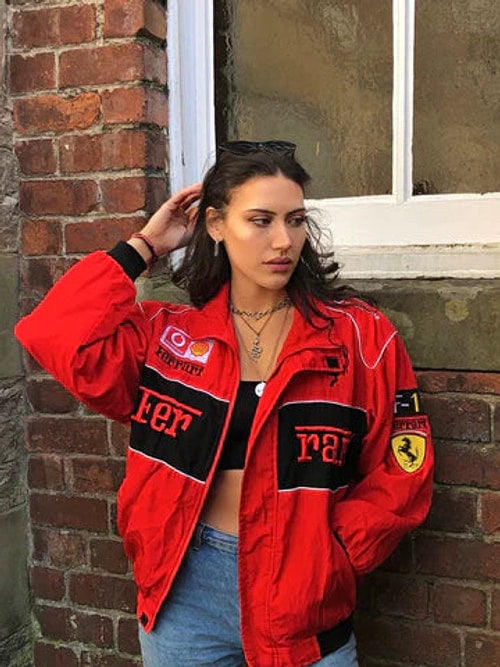 Elliot | Vintage Racing Mens Bomber Jacket with Patches