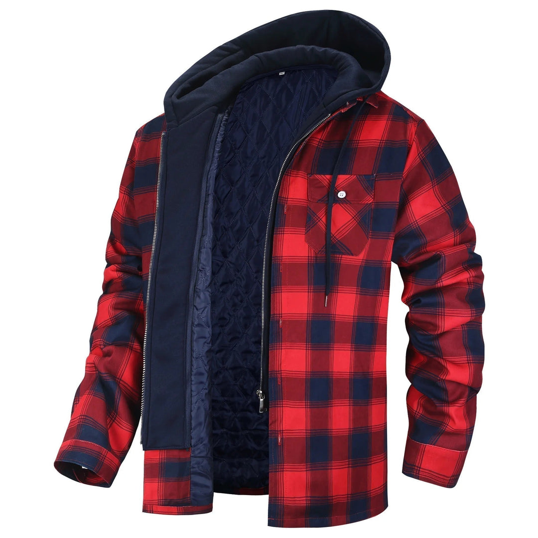 Ellis | Classic Checked Zip Up Mens Hoodie