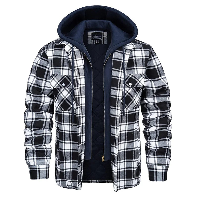 Ellis | Classic Checked Zip Up Mens Hoodie
