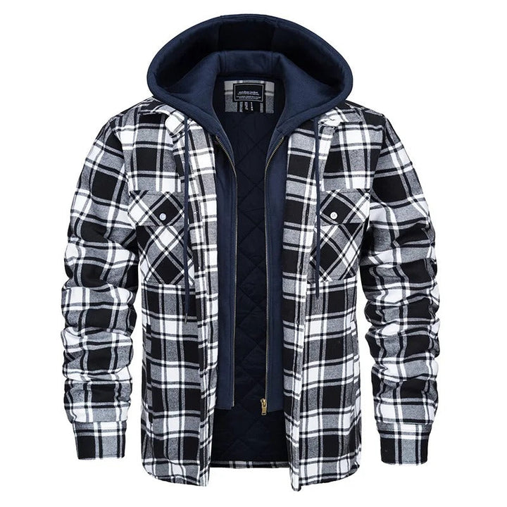 Ellis | Classic Checked Zip Up Mens Hoodie