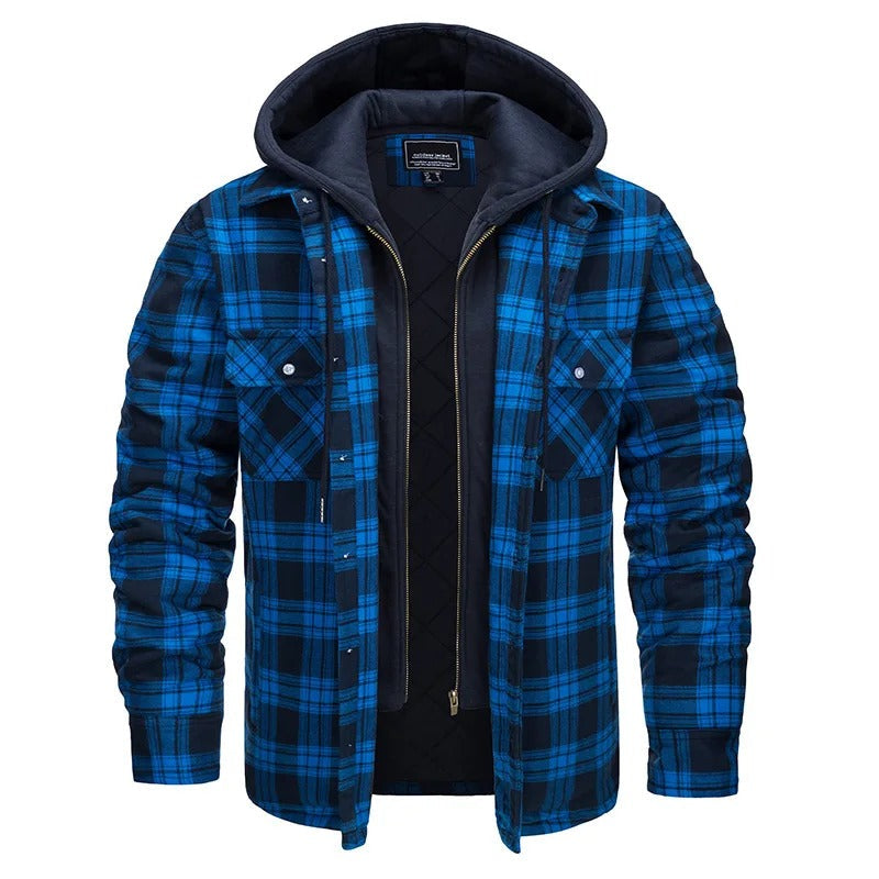 Ellis | Classic Checked Zip Up Mens Hoodie