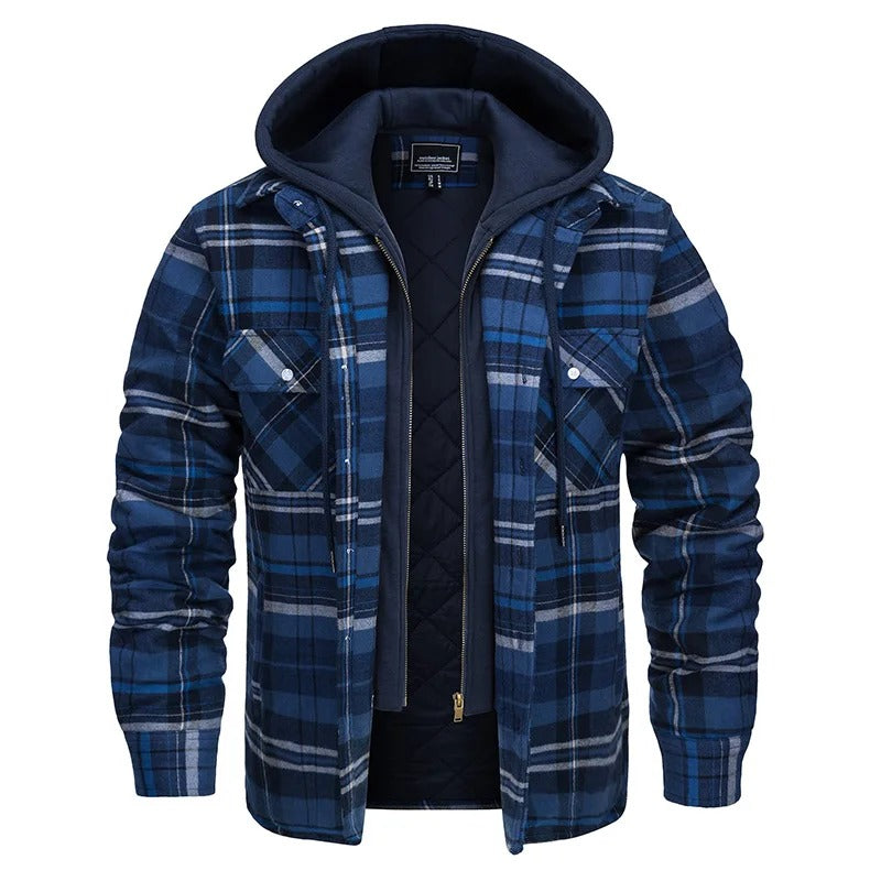 Ellis | Classic Checked Zip Up Mens Hoodie