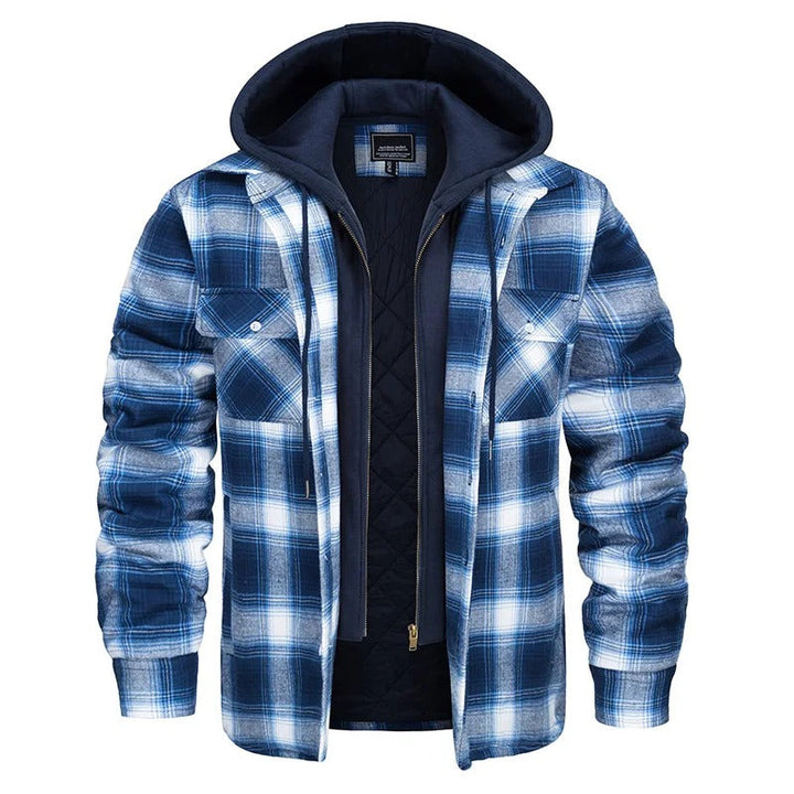 Ellis | Classic Checked Zip Up Mens Hoodie