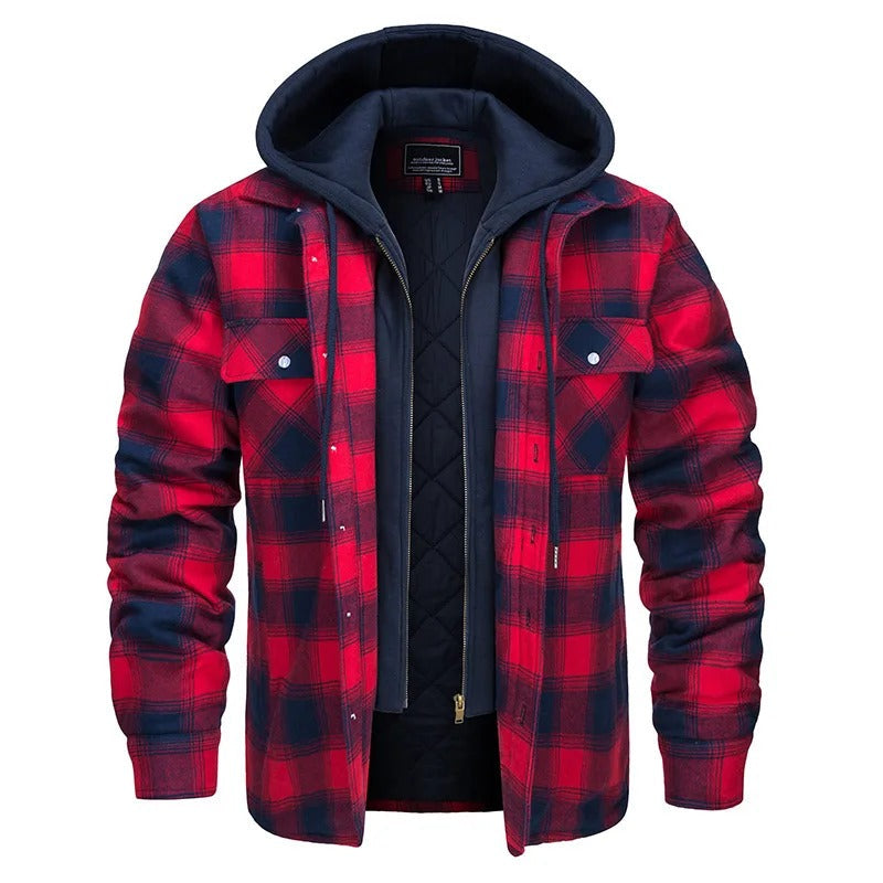 Ellis | Classic Checked Zip Up Mens Hoodie